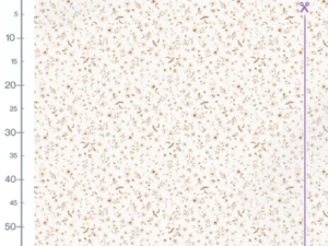 Audinio „Pastelė“ faktūra iš arti – medvilninis gėlėtas audinys, OEKO-TEX kokybė